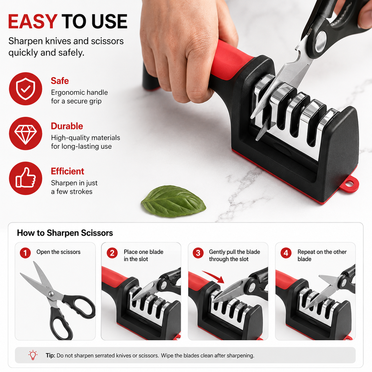 JEK EdgeMaster™ 4-Stage Professional Knife Sharpener