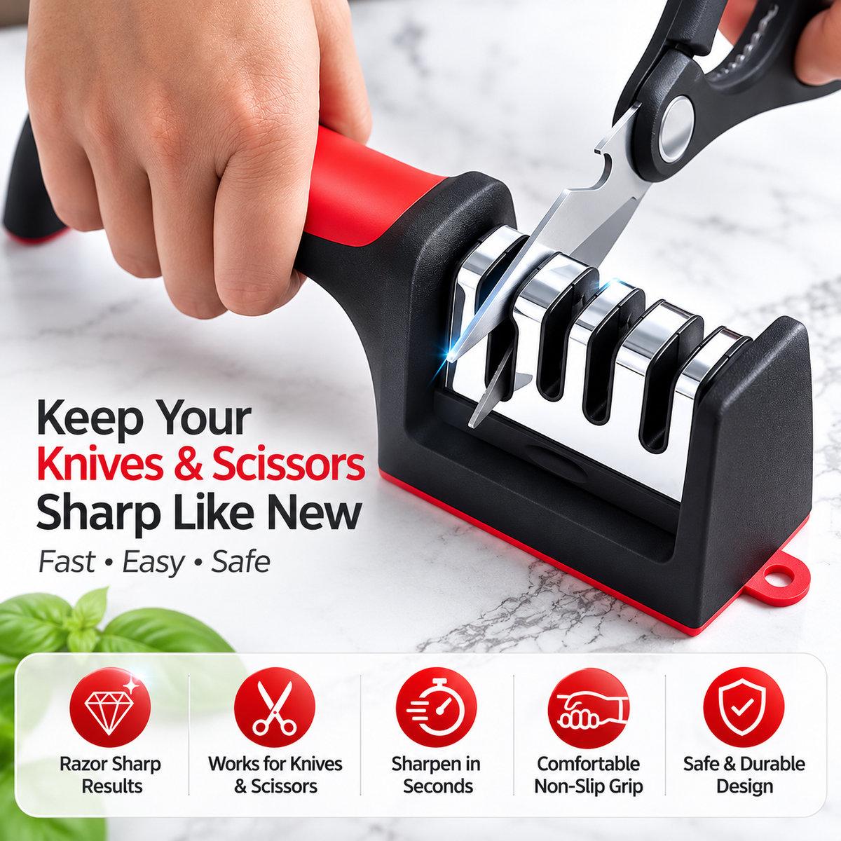 JEK EdgeMaster™ 4-Stage Professional Knife Sharpener