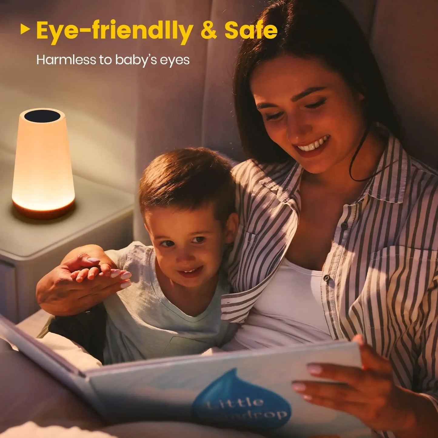 JEK AuraGlow™ Rechargeable 13-Color Bedside Lamp