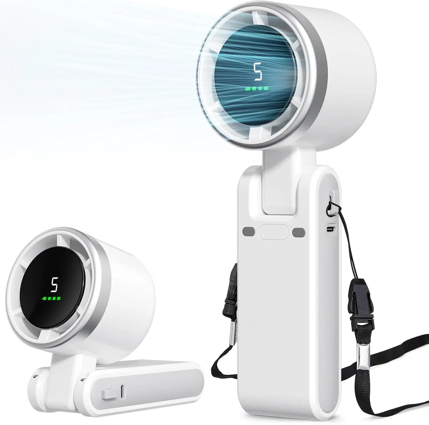 JEK TurboBreeze™ Rechargeable 5-Speed Handheld Fan