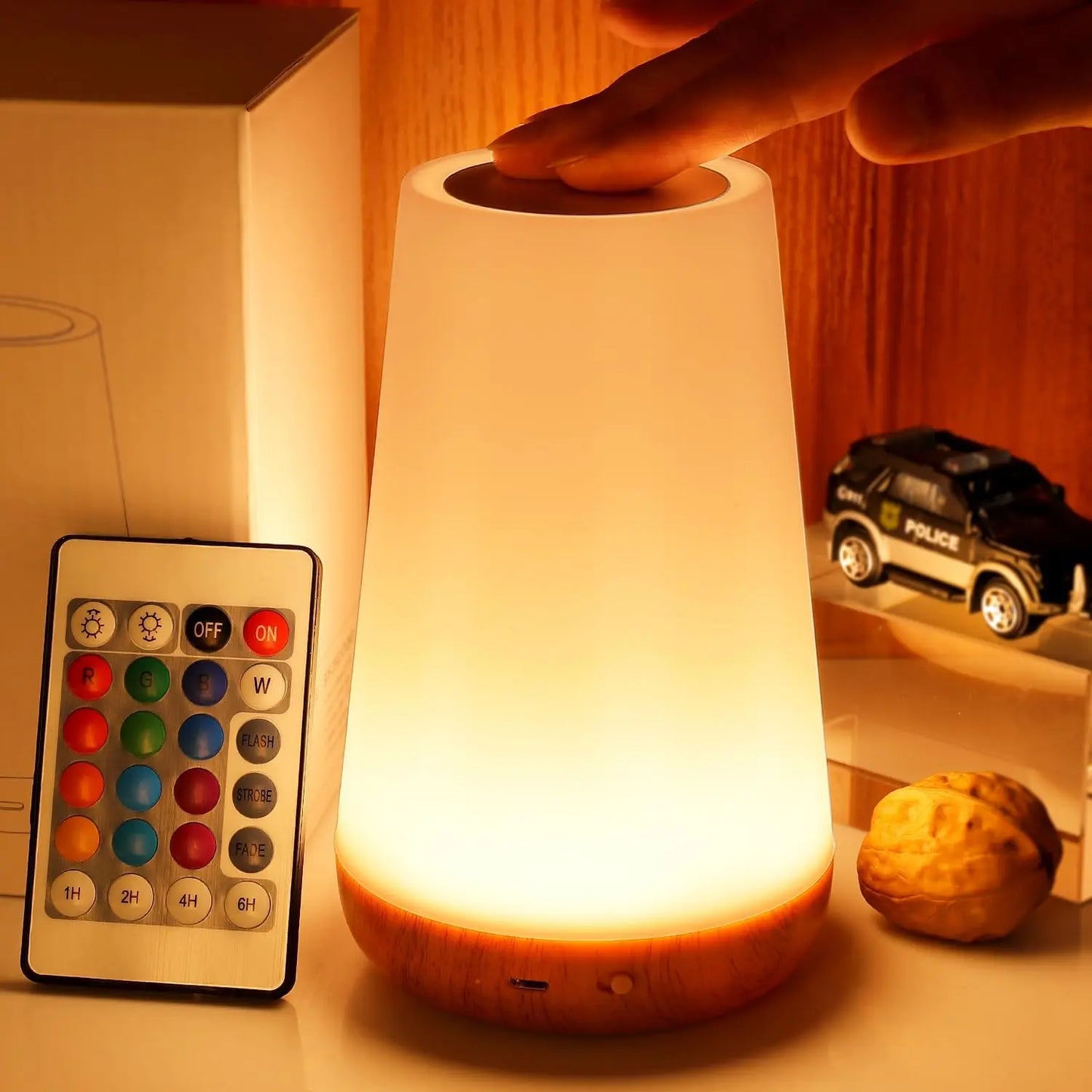 JEK AuraGlow™ Rechargeable 13-Color Bedside Lamp