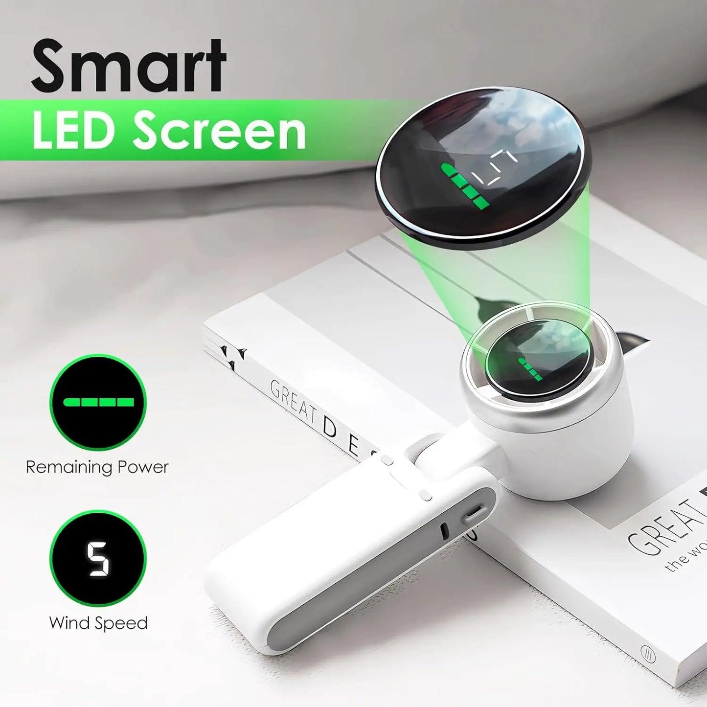 JEK TurboBreeze™ Rechargeable 5-Speed Handheld Fan