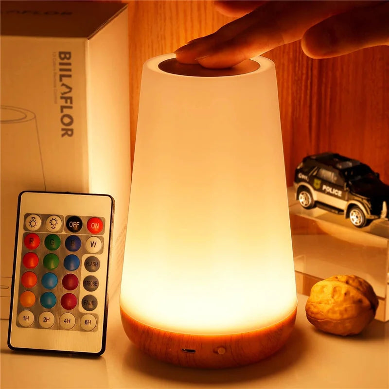 JEK AuraGlow™ Rechargeable 13-Color Bedside Lamp