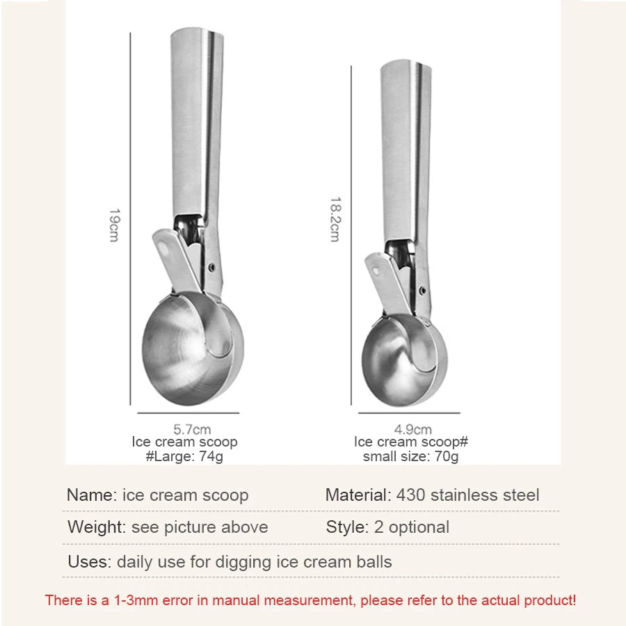 JEK ScoopPro™ Stainless Steel Ice Cream & Fruit Scoop