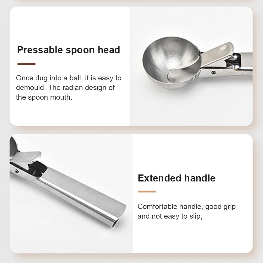 JEK ScoopPro™ Stainless Steel Ice Cream & Fruit Scoop