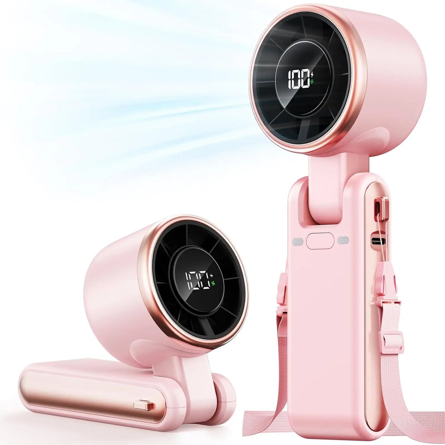 JEK TurboBreeze™ Rechargeable 5-Speed Handheld Fan